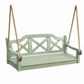 Balancelle suspendue en bois vert pâle et beige, 150 x 65 x 60 cm