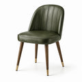 Chaise contemporaine en similicuir vert foncé, 50 x 59 x 84 cm