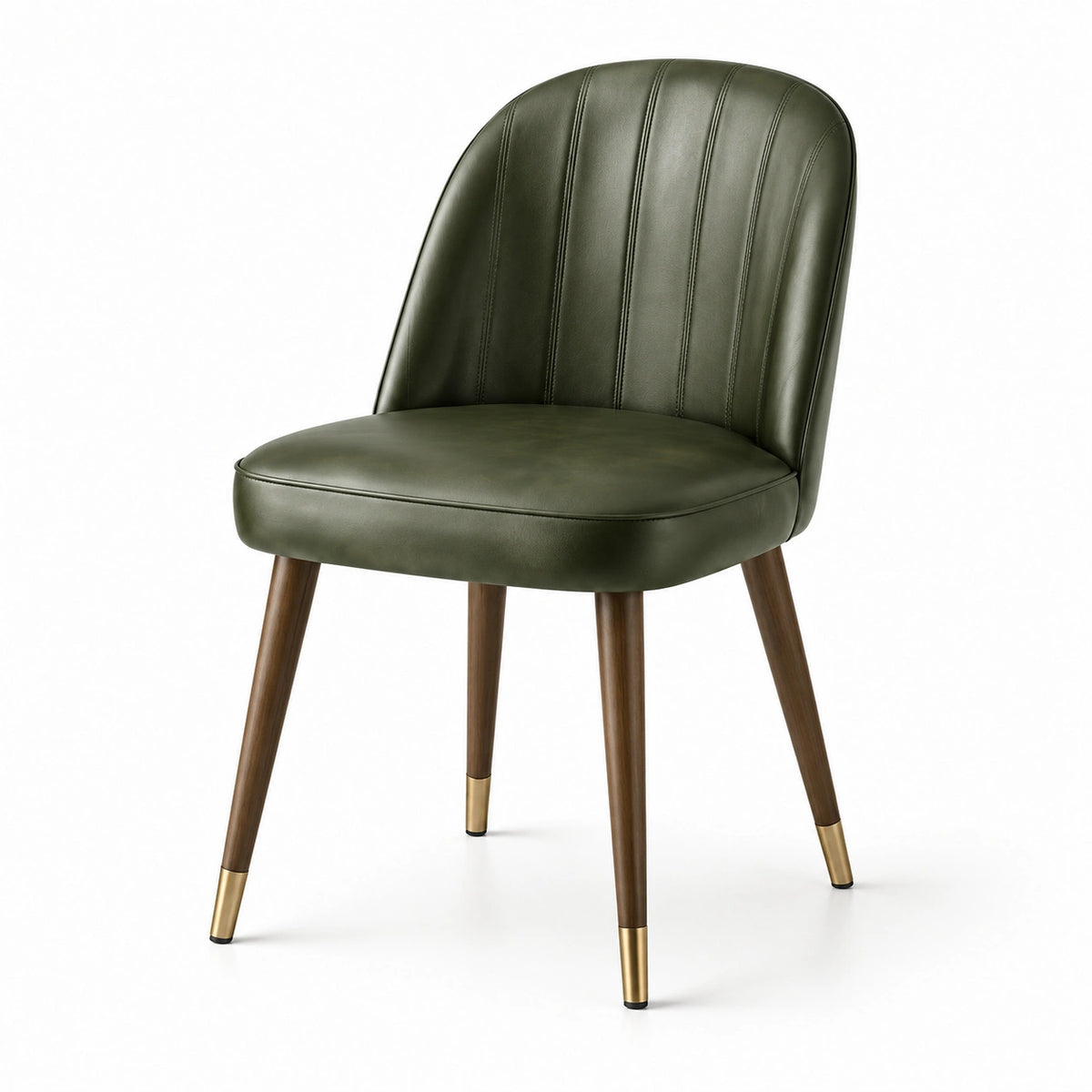 Chaise contemporaine en similicuir vert foncé, 50 x 59 x 84 cm