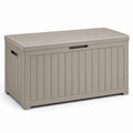 Coffre de rangement extérieur gris en polypropylène avec couvercle, 120 x 60 x 63 cm