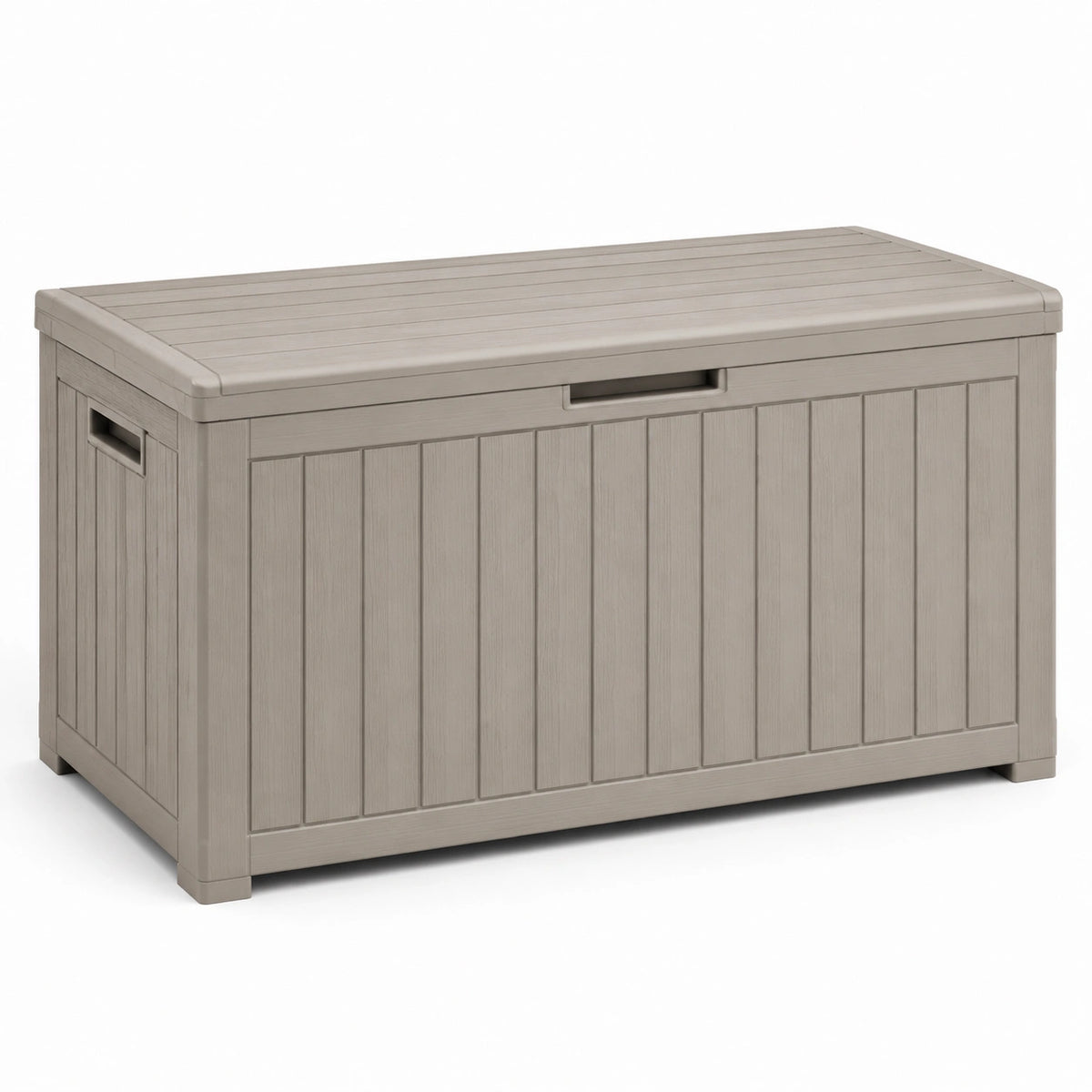 Coffre de rangement extérieur gris en polypropylène avec couvercle, 120 x 60 x 63 cm